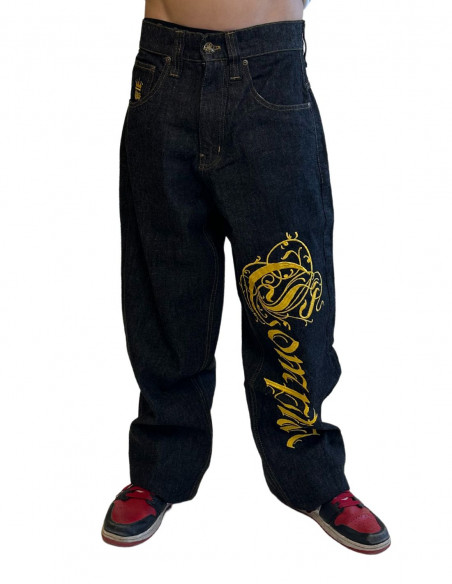 Compton Jeans BlackNGold Baggy by BSAT