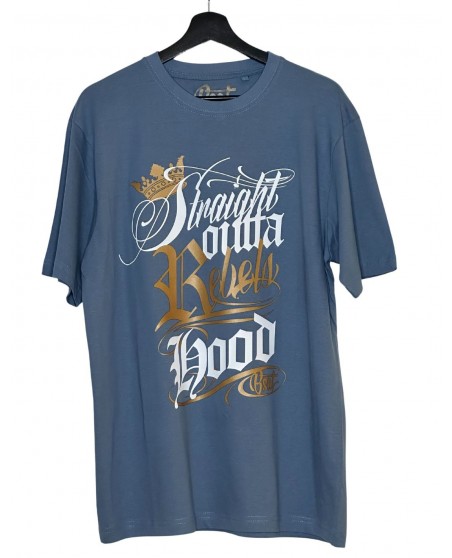 Straight Outta Rebels Hood T-Shirt Military Blue by BSAT