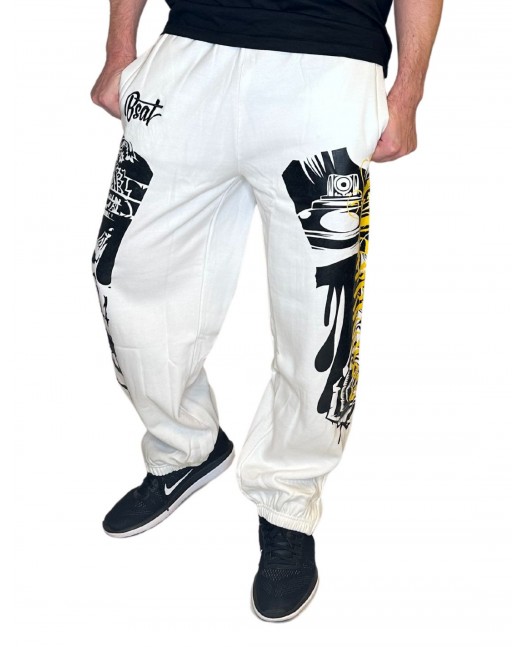 BSAT Darkness Graffiti Sweatpants White