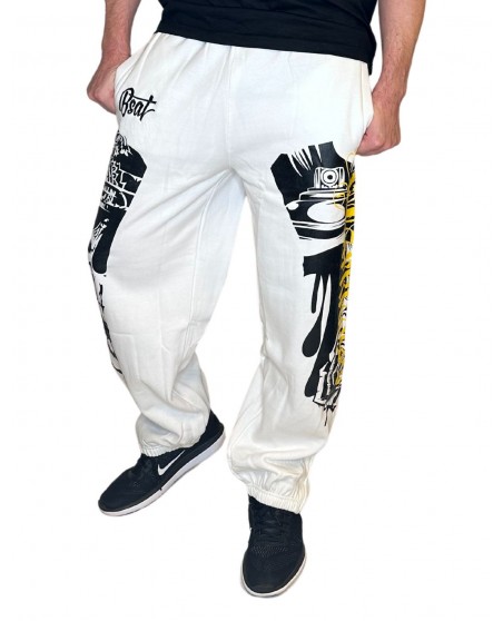 BSAT Darkness Graffiti Sweatpants White