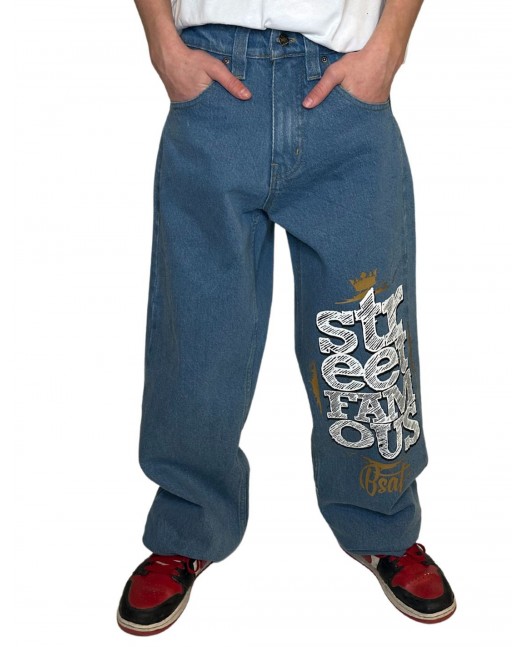 BSAT Street Famous Baggy Jeans SkyBlue
