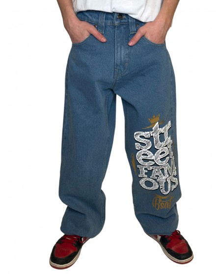 BSAT Street Famous Baggy Jeans SkyBlue