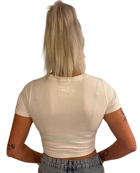 BSAT Logo Crop Top White