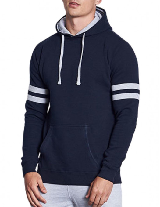 Striped Street Hoodie BlueNGrey