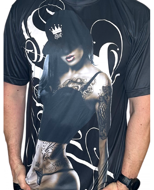 Capped Chica Art T-Shirt by BSAT