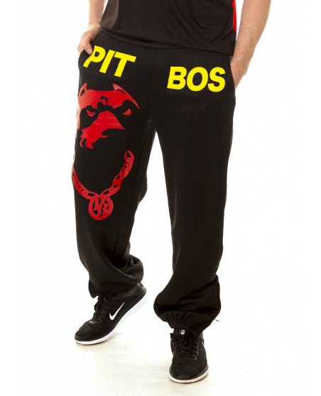 Pitbos Respect &Loyalty Sweatpants Black/Red/Yellow