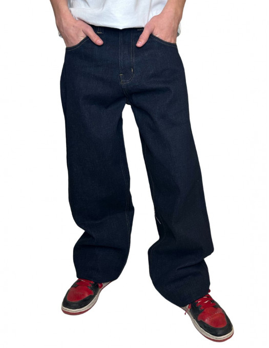 90s Baggy Dark Blue Denim Jeans by BSAT