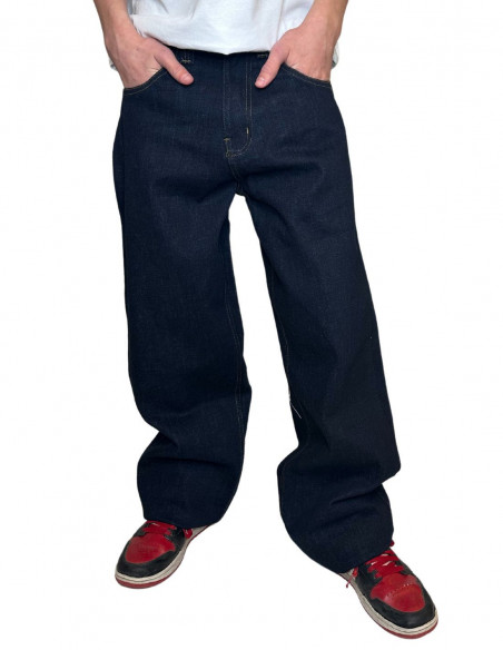 90s Baggy Dark Blue Denim Jeans by BSAT