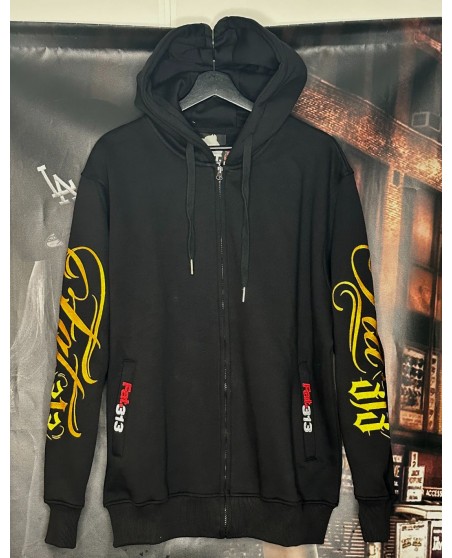 FAT313 Script Logo ZipHoodie Golden Embroidered