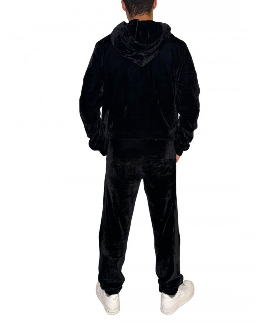 Gangsta Velour Velvet Tracksuit Black...
