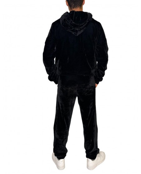 Gangsta Velour Velvet Tracksuit Black by Dirty Money