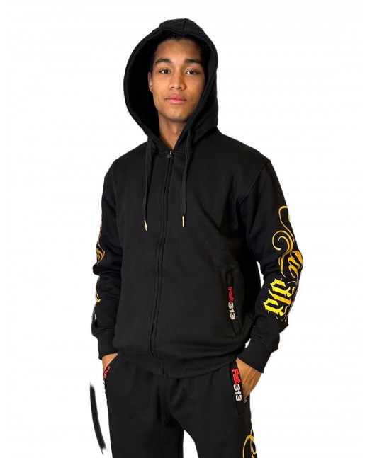 FAT313 Script Logo ZipHoodie Golden...