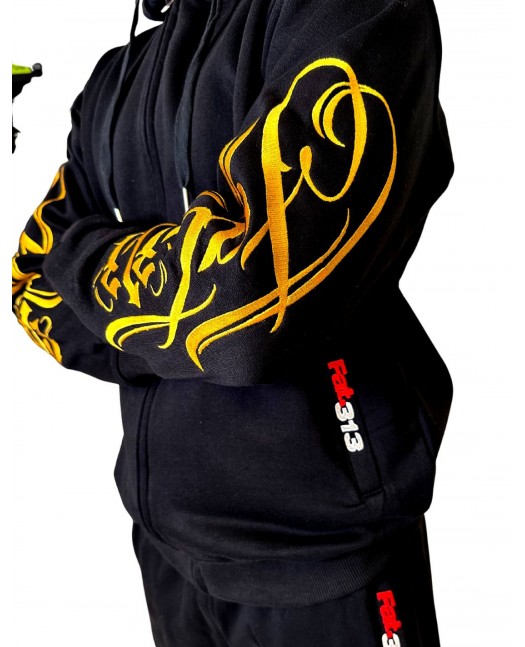 FAT313 Script Logo ZipHoodie Golden...