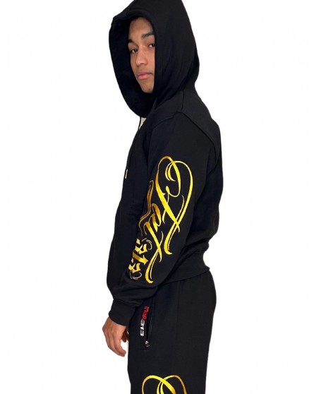 FAT313 Script Logo ZipHoodie Golden Embroidered