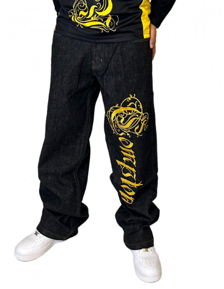 Compton Jeans BlackNGold Baggy by BSAT