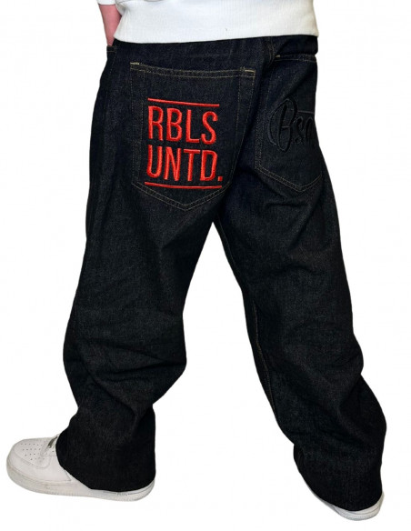 Plain Rbls Untd Jeans BlackNRed