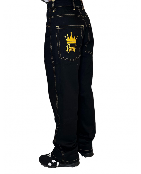 Goldenliscious Crown Black Baggy Jeans by BSAT