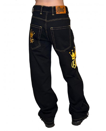 Goldenliscious Crown Black Baggy Jeans by BSAT