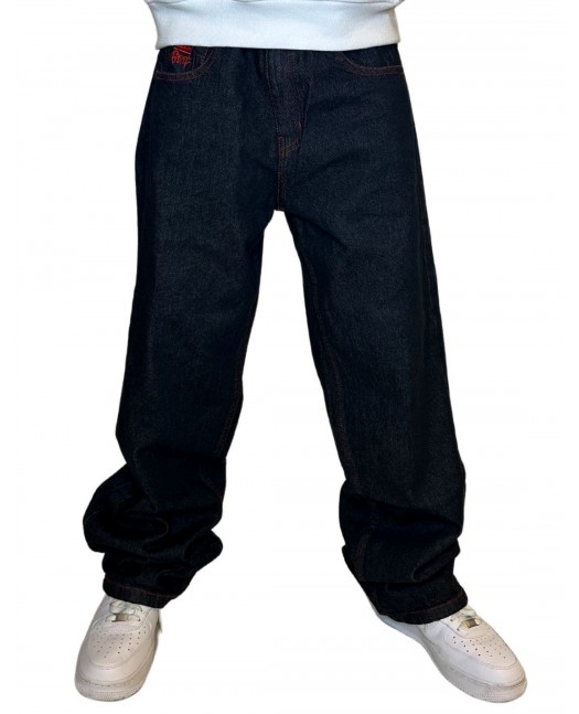 Black RBLS Red Line Baggy Jeans by BSAT