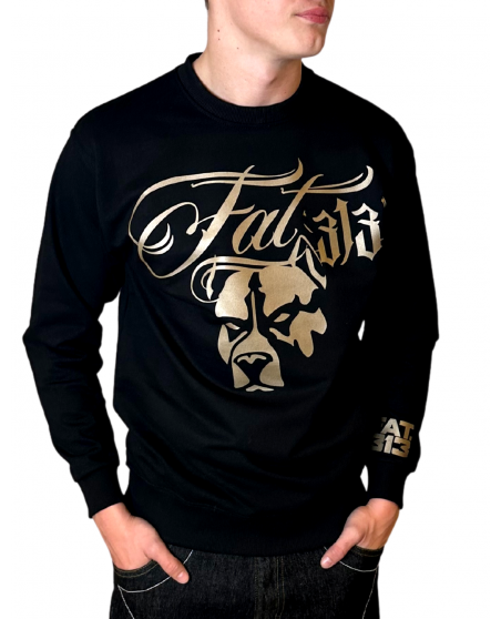 FAT313 Script Dog Sweatshirt BlackNGold