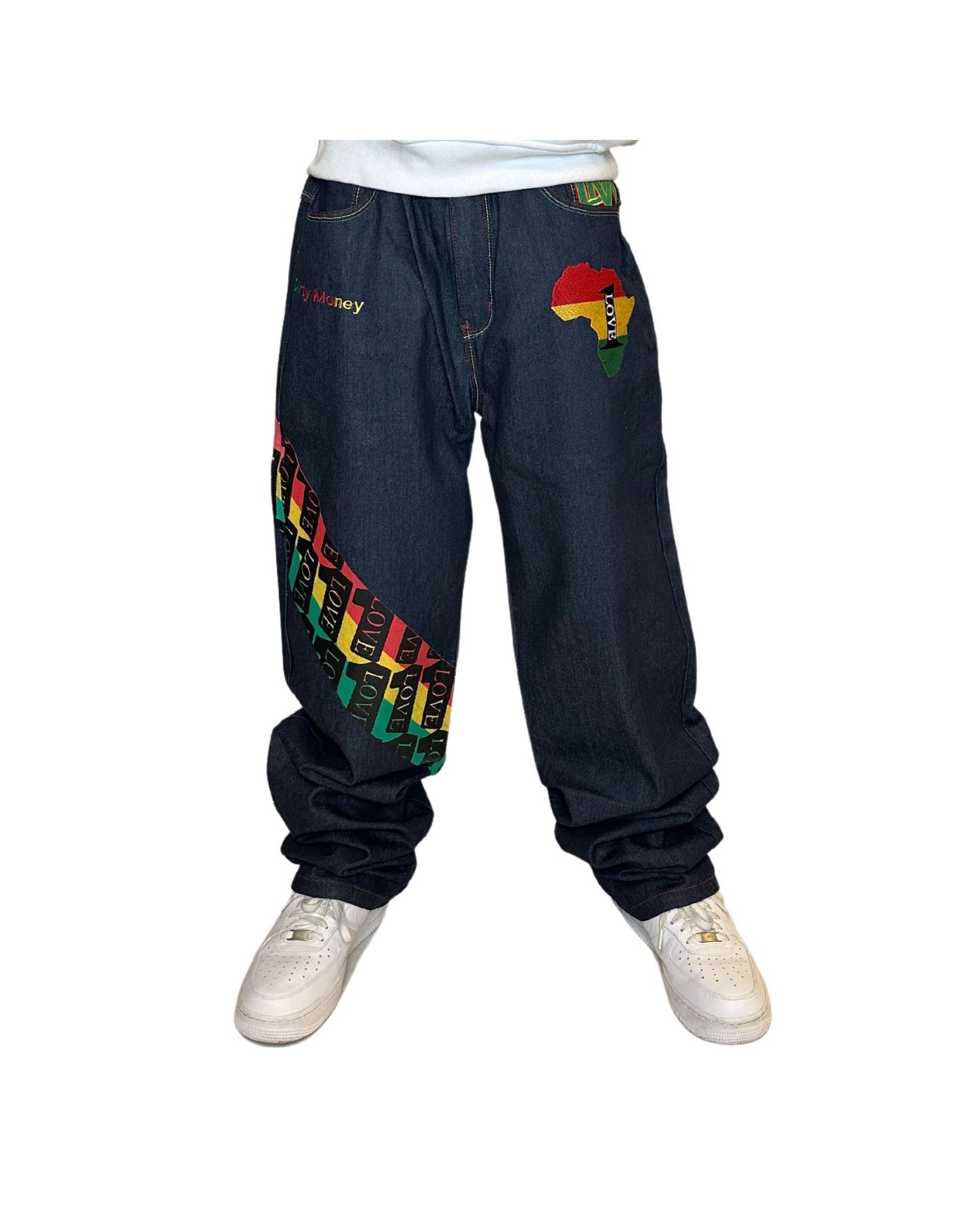 Dirty Money One Love Rasta Baggy Premium Jeans