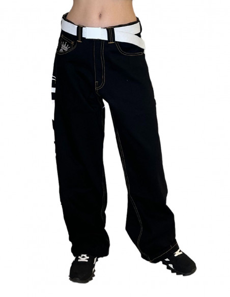 Cali Skull Baggy Jeans BlackNWhite by BSAT