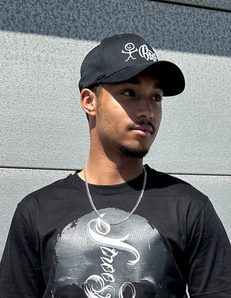 BSAT Stickman Embroidery Cap Athletic Shape Black