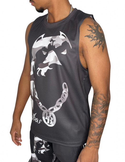 Pitbos Dog Mesh Tank Top Urban Camo