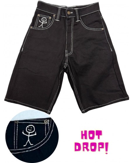 BSAT Stickman Jorts The Fingers Black Denim Shorts *Limited Edition*