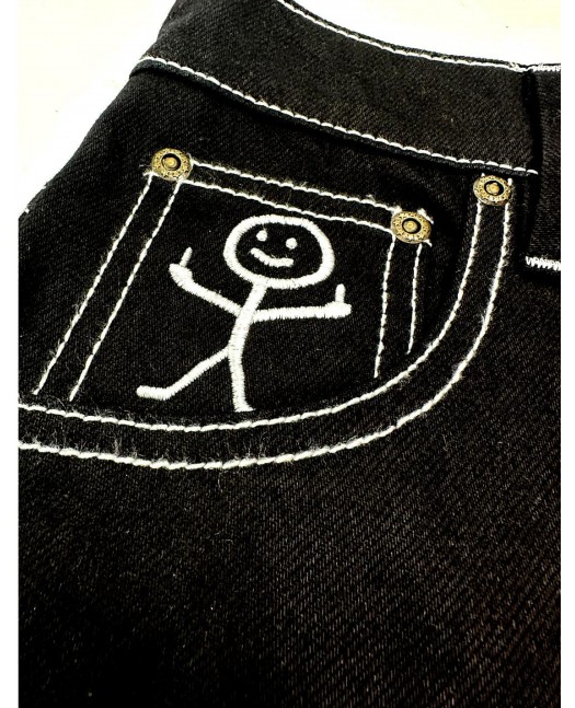BSAT Stickman Jorts The Fingers Black...