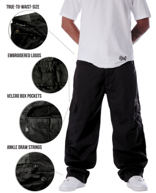 BSAT Combat Cargo Pants Black