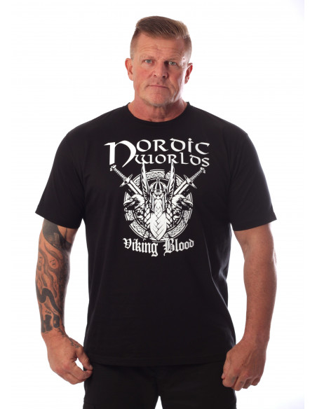 Nordic Worlds Blood T-Shirt Premium Black Cotton