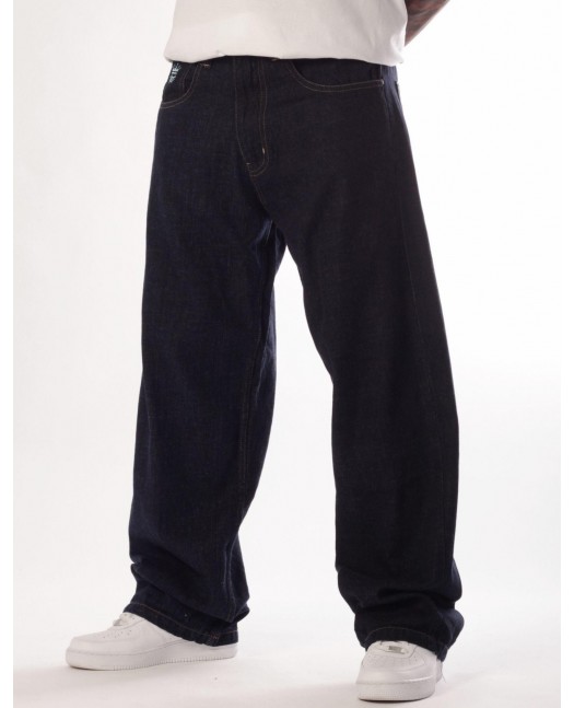 Indigo Blue Skull Baggy Jeans by BSAT