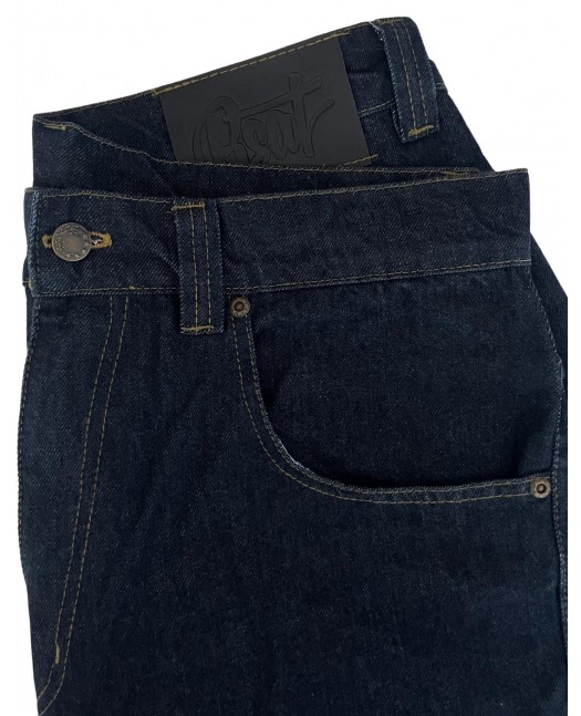 Indigo Blue Skull Baggy Jeans by BSAT
