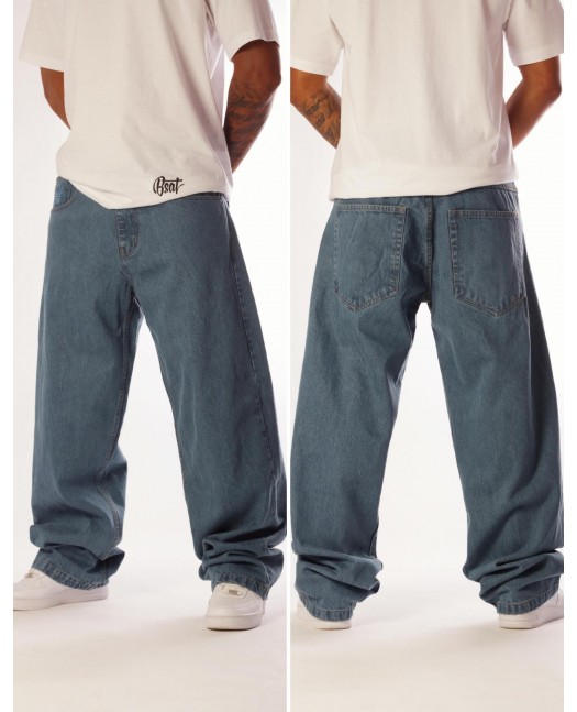 BSAT Bronx Baggy Jeans Plain Light Blue