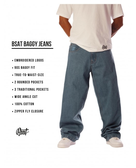 BSAT Bronx Baggy Jeans Plain Light Blue