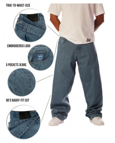 BSAT Bronx Baggy Jeans Plain Light Blue
