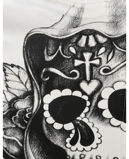 BSAT Praying Skull ZipHoodie WhiteNBlack