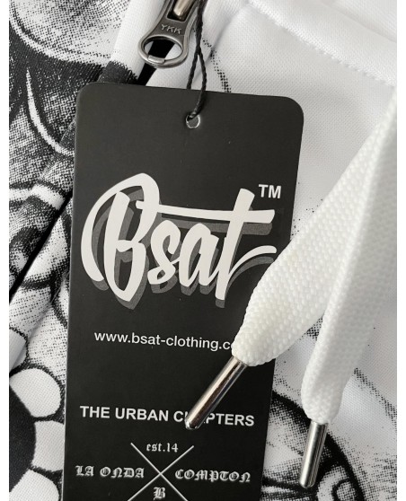 BSAT Praying Skull ZipHoodie WhiteNBlack