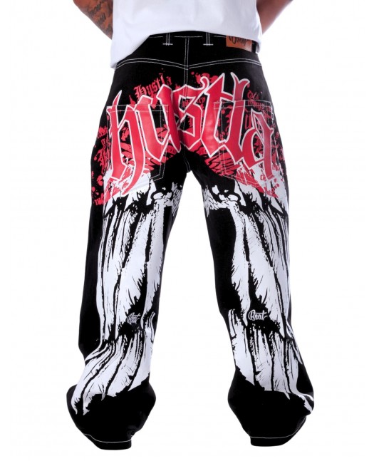 BSAT HUSTLA Baggy Jeans RedNWhite...
