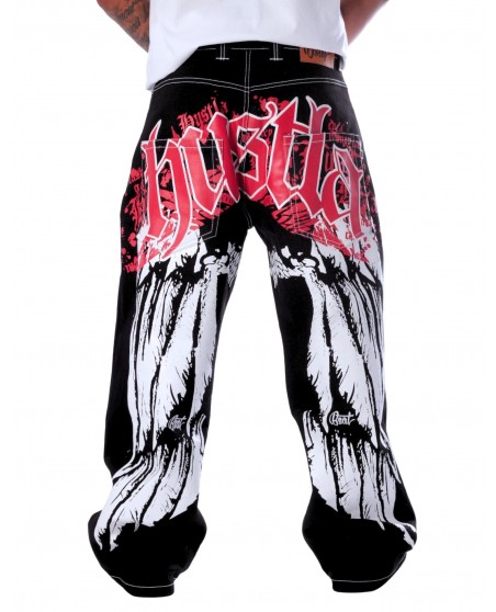 BSAT HUSTLA Baggy Jeans RedNWhite *Legacy Edition*