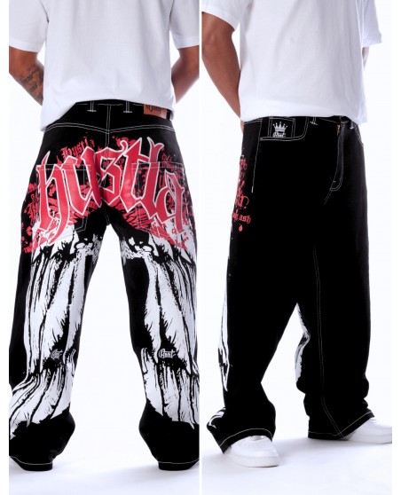 BSAT HUSTLA Baggy Jeans RedNWhite *Legacy Edition*