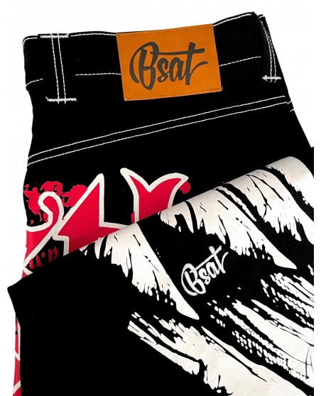 BSAT HUSTLA Baggy Jeans RedNWhite *Legacy Edition*