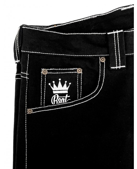 BSAT HUSTLA Baggy Jeans RedNWhite...