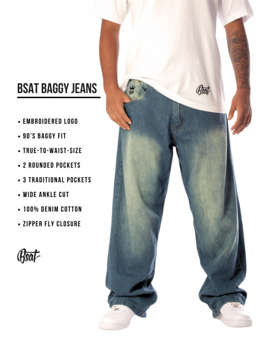 BSAT Baggy Jeans Diddy Spray Washed