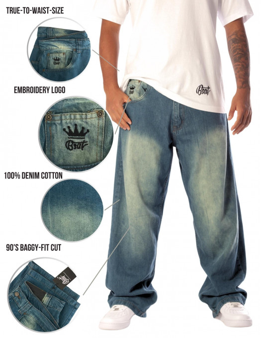 BSAT Baggy Jeans Diddy Spray Washed