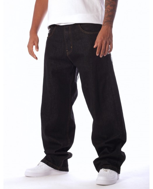 Baggy Hip Hop Jeans Embroidered Black...