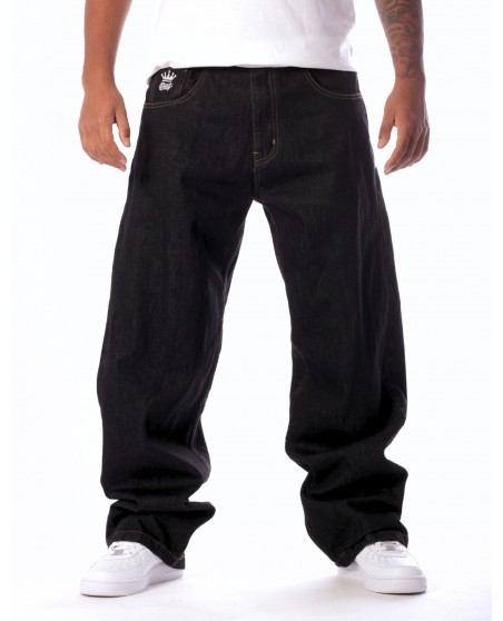 Baggy Hip Hop Jeans Embroidered Black by BSAT *Ultra Limited Edition*