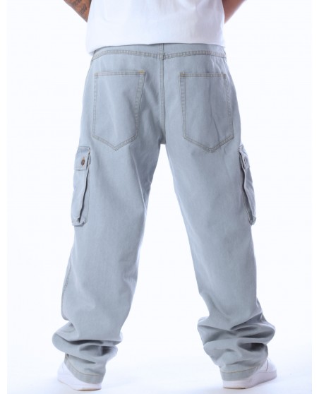 BSAT Cargo Denim Sky Blue Jeans Baggy Fit