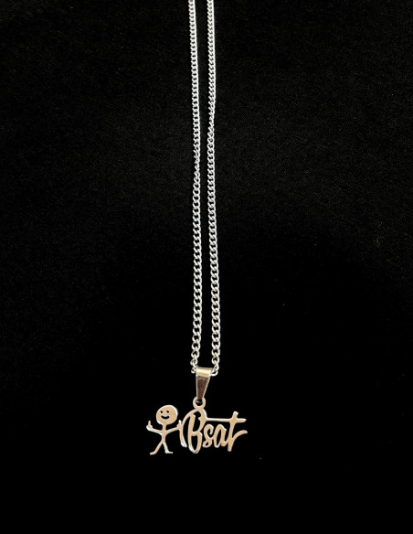 BSAT Stickman Necklace With Pendant Stainless Steel